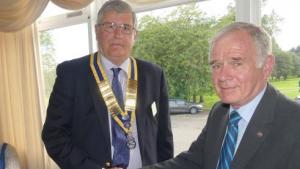 Martyn Jenkins (left) assumes office from Bob Kendall